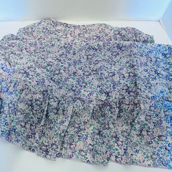 Manydress Lavender Floral Print Casual Mini Boho Ruffle Swing Dress Lined Medium - Picture 5 of 16